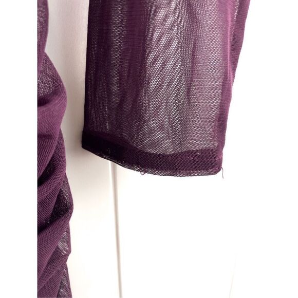 Mark Zunino Purple Mesh and Ruched Dress Size 16 - Picture 7 of 10